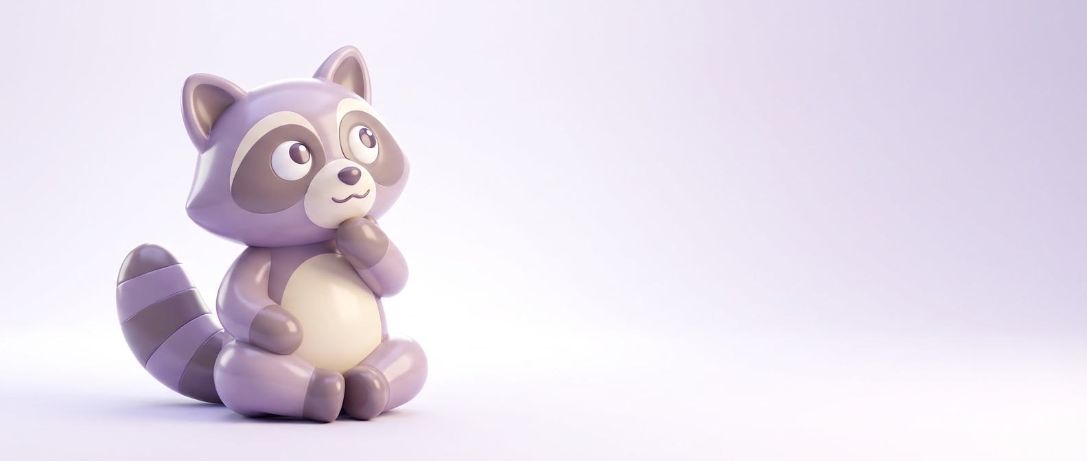 Raccoon Philosophy - Thoughtful pose